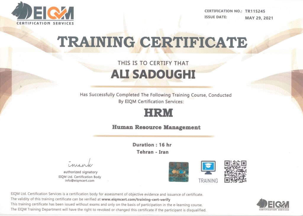 International HRM Certificate
